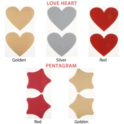 50Pcs/Set Cute Love Pentagram Shape Scratch Card Sticker DIY Postcard Wedding Gift Self-adhesive Coating Sticker Color Multi-use