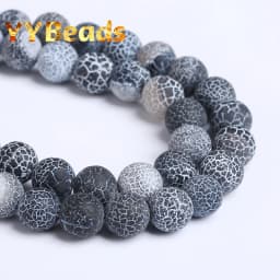4-12mm Natural Matte Frost Cracked Agates Beads Dragon Veins Agates Loose Beads For Jewelry Making DIY Bracelets Various Colors