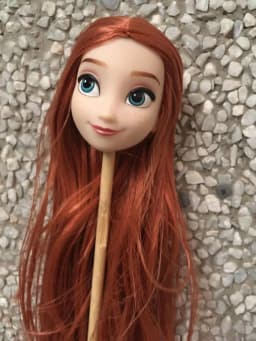 1/6 Doll Head Toys DIY Toy Rare Face Doll Parts Colorful Hair Doll Accessories Brown White Beige Skin Doll Heads Figures