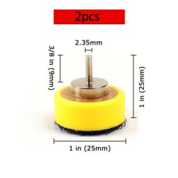 2pcs 1 Inch 25mm Back-up Sanding Pad 2.35mm Shank or M6 Thread 3mm Shank for Hook and Loop Sanding Discs for Dremel Accessories