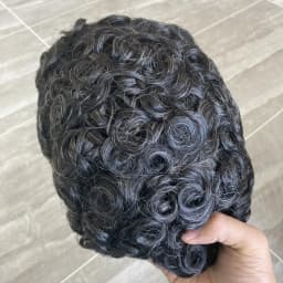 20MM Curly Toupee For Black Men Human Hair Replacement System Hair Topper Pieces for Men Durable Replacement Capillary Prosthesi