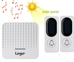 Solar Wireless Doorbell Low Power Home IP65 Waterproof 300M Door Bell Chime Outdoor Doorbells