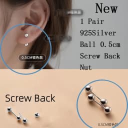 La Monada Sterling Silver Stud Earrings Women Two Ball Fine 925 Silver Jewelry Woman Earrings Stud Silver 999 Keep Piercing Nut