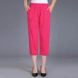 2026 Summer Women's Capris Pants Women Plus Size 4XL Loose Casual Elastic Waist Middle Pants Woman Pure Cotton Clothing