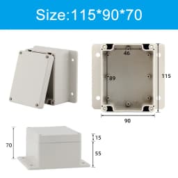 Wall Mounted Outdoor Gray Plastic Enclosures Custom IP65 ABS Waterproof Electrical Junction Box Eith Ear Electrical Project Box