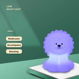 Silicone Lion LED Night Light Touch Sensor Remote Control 9 Colors Dimmable Timer USB Rechargeable Kids Baby Bedroom Lamp Gift