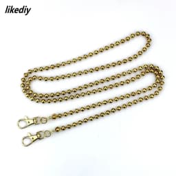 1 Piece 120 CM Long Round Ball Purse Chain Lobster Clasps Hooks Handbag Accessories Antique Bronze/Golden/Silver/Gun Black