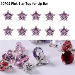 10PCS Surgical Steel Internally Threaded Lip Bar 16G Zircon Top Component For Labret Prong Zircon Ear Tragus Helix Ear Piercing