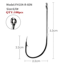 Long Shank Hooks For Fishing 100pcs 1/0#-6/0# High Carbon Steel Sharp Barbed Offset Narrow Bait Hook Fishing Tackle Accessories