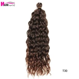 18-24 Inch Ocean Wave Crochet Braid Hair Hawaii Afro Curls Natural Synthetic Braiding Hair Extensions Pink 613 Hair Expo City