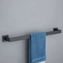 Bathroom Hardware Black Wall Mounted Bath Towel Holder Bathroom Towel Racks Clothes Hanger For Hotel Home In Matte Black