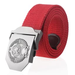 SupSindy New Canvas Belt 3D Soviet National Emblem Metal Buckle Jeans Belts for Men CCCP Army Military Tactical Belts Male Strap