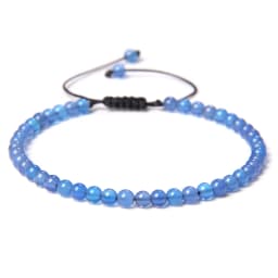 Adjustable 4MM Stone Beads Bracelet For Women Natural Agates Bangles Onyx Lapis Lazuli Woven Bracelet For New Year Gift Jewelry