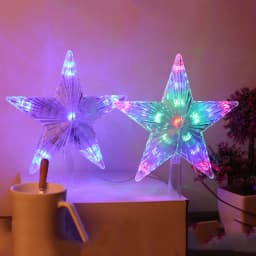 LED Five-pointed Star Christmas Tree Top Light 220V EU Plug New Year Decoration Garland Fairy Light for Party Wedding Xmas Decor
