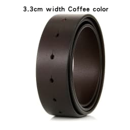 Pure Cowhide Belt Strap 3.3CM 3.8cm Round Hole Belt No Buckle Genuine Leather Belts High Quality Without Buckle
