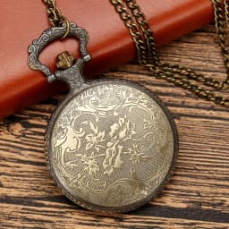 Antique Retro Bronze Hells Bell Quartz Pocket Watch Necklace Pendant Chain Pocket Clock for Men Women Souvenir Gifts