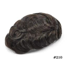 Men Toupee Full PU 0.12-0.14cm ISKIN With Knots Men's Capillary Prosthesis Real Indian Human Hair Wig Wave Straight Hairpiece