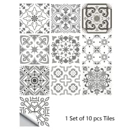 10/15/20cm Mandala Style Matte Surface Tile Sticker Peel & Stick Decoration Film For Tiles /Ground in Kitchen Wardrobe Wallpaper