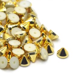 100Sets Silver Gold Black Plated ABS Cone Punk Studs Rivets Spikes for Shoes Bag Garment Decoration 6.5x5.5mm