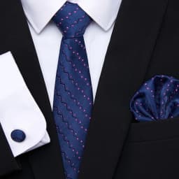 Hot Sale 7.5 cm Tie Pocket Squares Cufflink Set Necktie Pink Purple Hombre Printed Formal Clothing Accessories Fit Party
