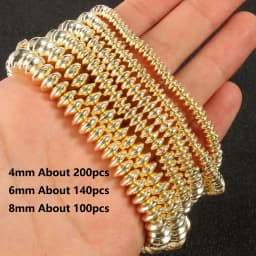 9K Gold Color Hematite Square Heart Round Shape Natural Beads Loose Stone Beads For Jewelry Making DIY Bracelet Necklace 15inch