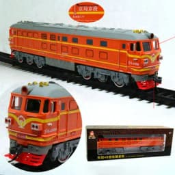 China Dongfeng Super Long Simulation Electric Track Steam Green Leather Train Model Children's Toy Gift Display