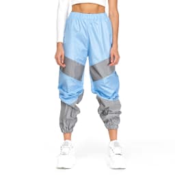 OMSJ Autumn Winter Loose Hight Waist Flash Reflective Patchwork Jogger Pants 2024 Women Neon Streetwear Outfits Cargo Trousers