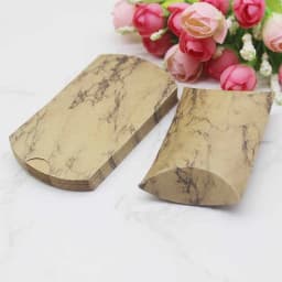 12/50pcs Beautiful Flower Pattern Pillow Shape Paper & Kraft Wedding Candy & Birthday Gift Storage Box Size 20X55X80mm