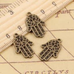 20pcs Charms Fatima Hand Hamsa Palm Protection 20x14mm Tibetan Bronze Silver Color Pendants Antique Making DIY Handmade Craft