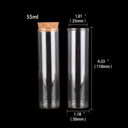 12 pieces/lot 15ml 20ml 25ml 30ml 40ml 45ml 50ml 55ml 60ml Glass Test Tubes With Cork Stopper Wishing Bottles for Art DIY Crafts
