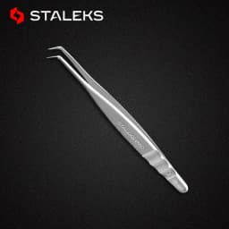 1pc STALEKS Pro High-precision Stainless Steel TE Series Straight Curved Tweezers Grafting Eyelashes Extension Makeup Tool