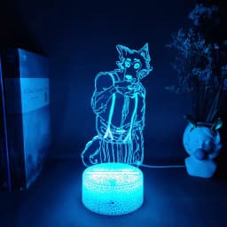 Beastars legoshi 3D Anime Light Acrylic Lamp Figure Legosi Cute Room Decoration 7 Color Changing Fans Art Lighting Collection