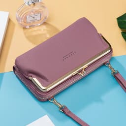 Women Mini Shoulder Bag Soft PU Leather Small Purse Long Money Wallet Mobile Phone Multifunction Credit Card Holder For Girls