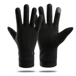 Winter Keep Warm Touch Screen Plus Velvet Inside Suede Mens Gloves Fashion Simple Cold Protection Thicken Man Outdoor Gloves