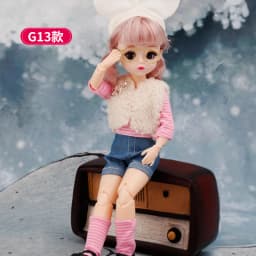 30 Cm 1/6 BJD Doll Winter Dress Set 23 Movable Joint Makeup Cute Girl Brown Eyes Doll with Fashionable New Skirt DIY Toy Gift