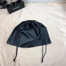 Large Silk Satin Drawstring Care Bag Custom Wigs Storage Dust Proof Packaging Pouch Black Reusable Sack Handbag Shoes Travel Bag