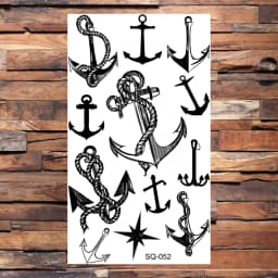 Badge Pirate Temporary Tattoos For Men Adults Realistic Infinite Pirate Ship Lighthouse Fake Tattoo Sticker Body Arm Tatoos DIY