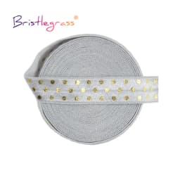 BRISTLEGRASS 2 5 10 Yard 5/8" 15mm Evil Eye Hamsa Hand Foil Print Fold Over Elastics FOE Spandex Bands Tape Hair Tie Sewing Trim