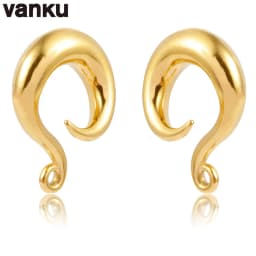 Vanku 2pcs Stainless Steel DIY Ear Weight Hooks Dangle Earring Ear Plug Tunnels Expander Stretchers Piercing Body Jewelry