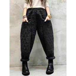 New Warm Harem Pants Casual Mom Plaid Trousers Snow Wear Cotton Thick Baggy Pant Elastic High Waist Sweatpants 2022 Winter