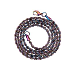 GUCY Steel Rainbow Plated Basic Necklace Chain Wholesale Stainless Steel Rope Hip Hop Necklaces Chains