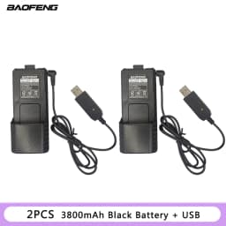 BAOFENG UV-5R Battery For Pofung UV5RA UV-5RE DM-5R Plus BF-F8 RT-5R Walkie Talkie BL-5 Battery 3800 Compatible USB 1/2PCS