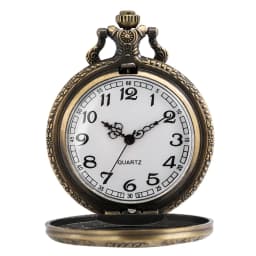 Bronze Retro Hollow Death Pocket Watch Quartz Clock Necklace Vintage Pendant Jewelry Sweater Chain Gifts for Men Women Kids