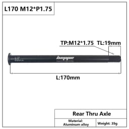 HEPPE MTB Road Bike Thru Axle Rear Hub Thru Axle Front Fork Shaft Skewers 12x100 12x110 12x142 12x148 M12xP1.0/P1.5/P1.75