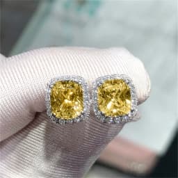 CAOSHI Dainty Female Stud Earrings with Shiny Yellow Crystal CZ Temperament Women Accessories for Party Luxury Lady Jewelry Gift