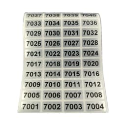 1000 Labels Consecutive Number Inventory Storage Sticker Waterproof 20mm x 10mm 001 to 10000 For Choice