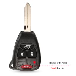 Jingyuqin 10X Car Key Shell Case 2/3/4/5/6 Butto for Chrysler Pacifica Aspen 300 Dodge RAM Caravan Jeep Commander Grand Cherokee