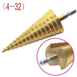 4-12 4-20 4-32 HSS Titanium Coated Step Drill Bit Drilling Power Tools Metal High Speed Steel Wood Hole Cutter Cone Drill