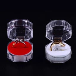 Transparent Diamond Wedding Engagement Ring Box Octagon Container Propose Marriage Rings Display Carrying Case Storage