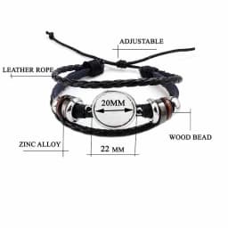 10pcs Antique Leather Cuff Bracelet Bangle Round Photo Glass Cabochon Bracelet Setting Base Bezel Tray Blank Jewelry Making